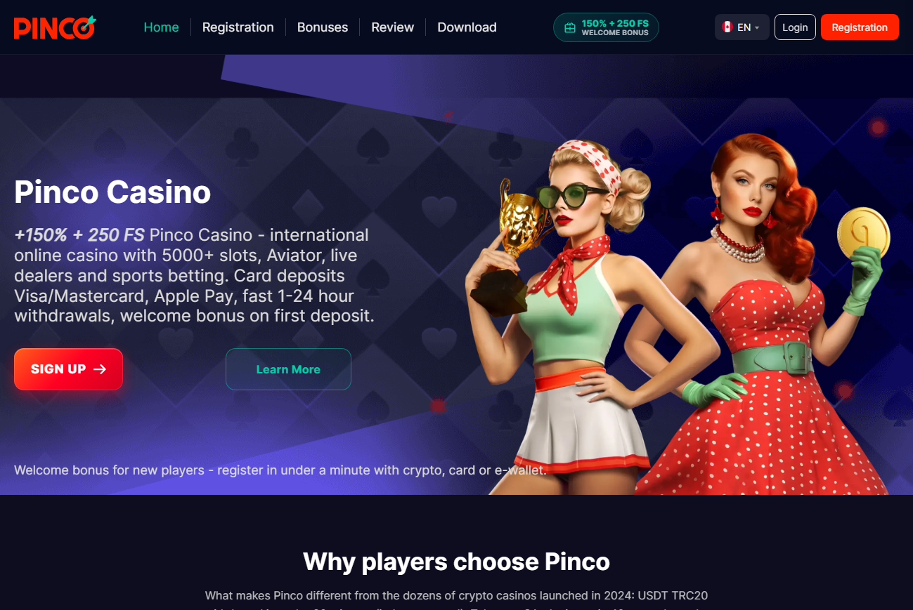 Pinco overview catalogue and account controls on Pinco Field